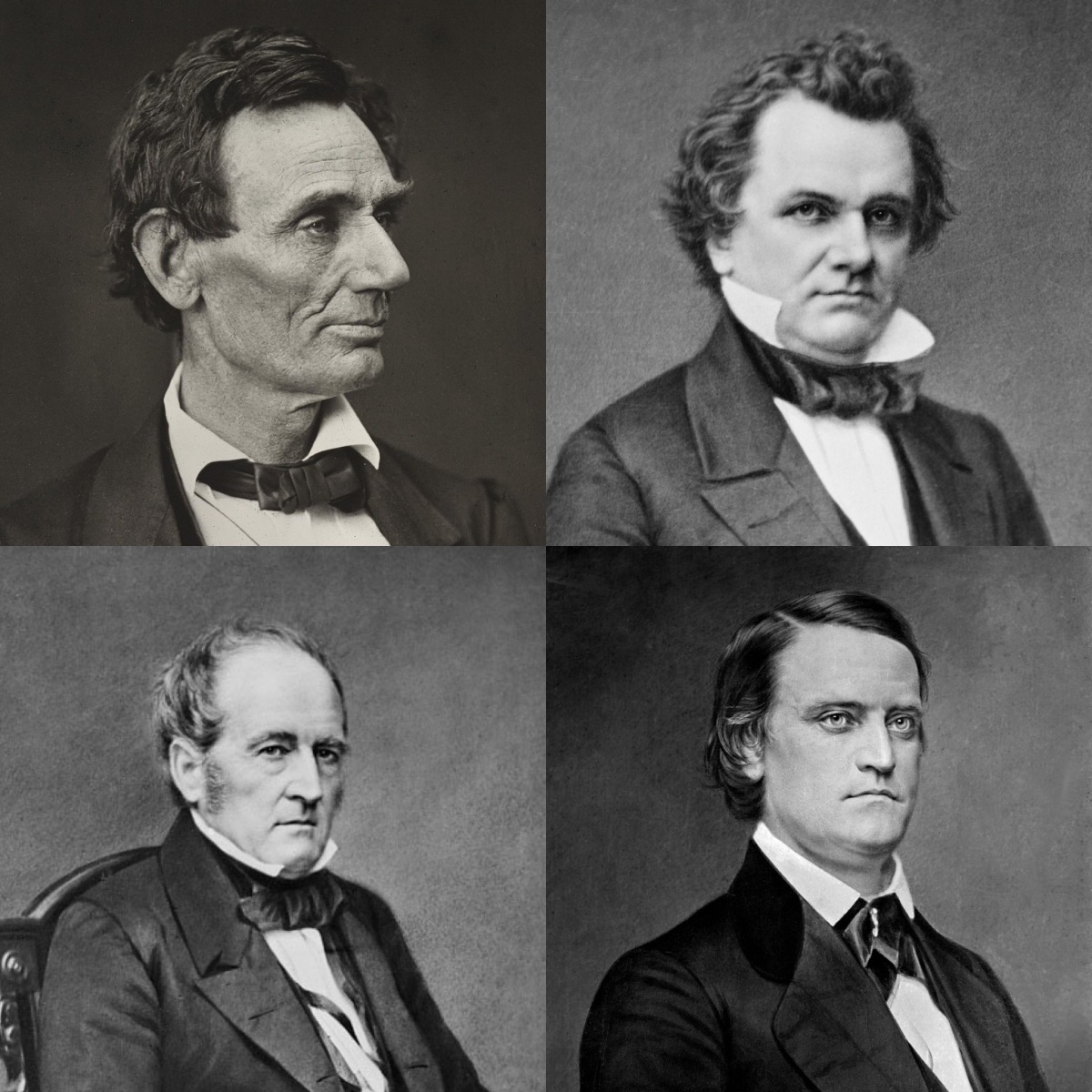 1860 – ABRAHAM LINCOLN VS STEPHEN DOUGLAS VS JOHN C. BRECKINRIDGE VS JOHN BELL